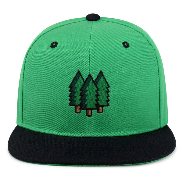 Trees Snapback Hat Embroidered Hip-Hop Baseball Cap Forest Hiking