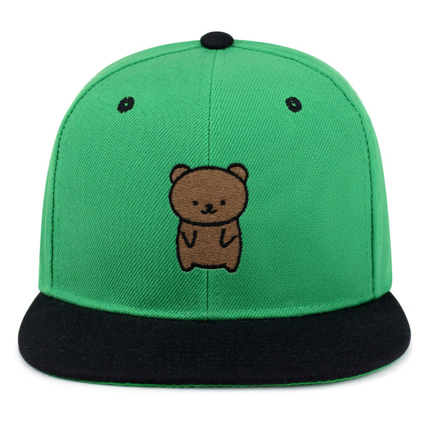 Bear Snapback Hat Embroidered Hip-Hop Baseball Cap Teddy Bear Brown