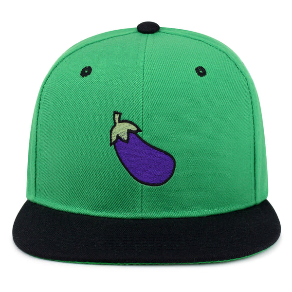 Eggplant Snapback Hat Embroidered Hip-Hop Baseball Cap Foodie Vegetable