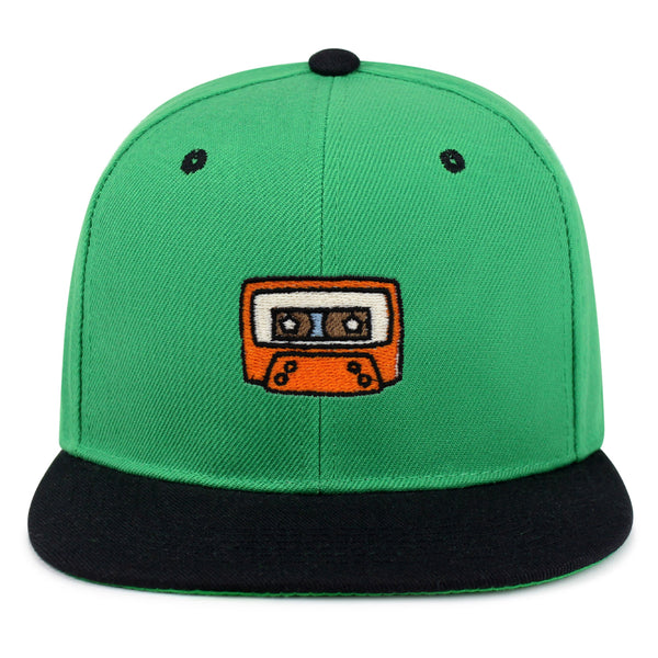 Cassette Snapback Hat Embroidered Hip-Hop Baseball Cap Retro Cassette Player Music