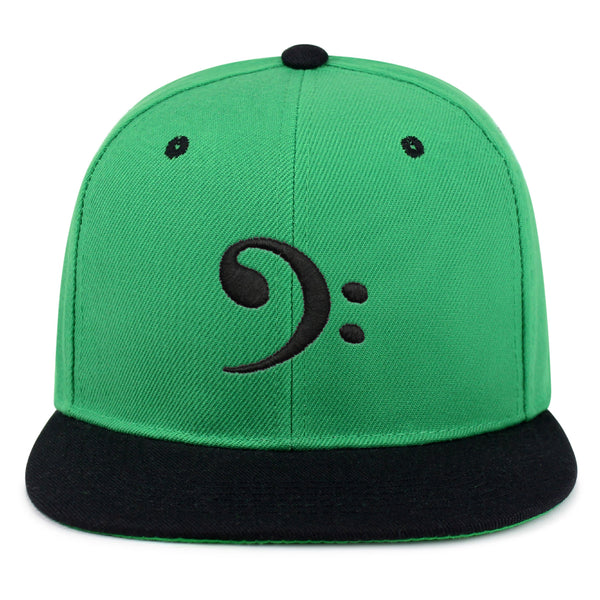 Bass Clef Snapback Hat Embroidered Hip-Hop Baseball Cap Music Symbol