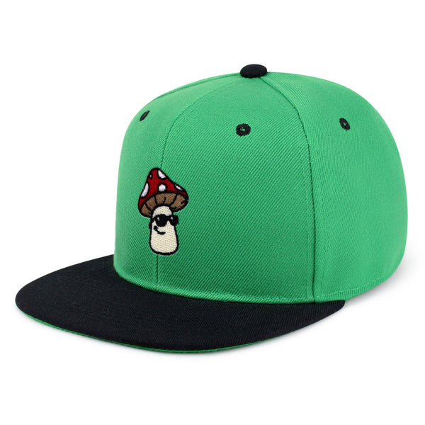 Mushroom with Sunglasses Snapback Hat Embroidered Hip-Hop Baseball Cap Cool Funny