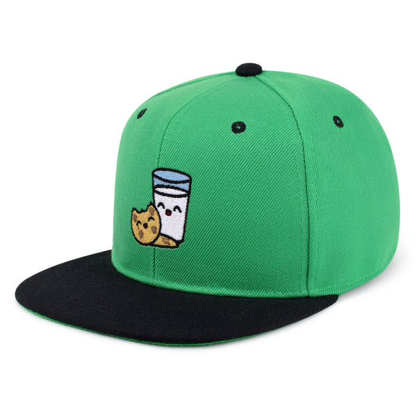 Milk and Cookie Snapback Hat Embroidered Hip-Hop Baseball Cap Snack