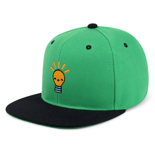 Happy Bulb Snapback Hat Embroidered Hip-Hop Baseball Cap Lightbulb Idea