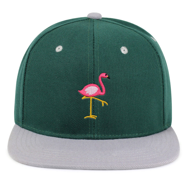 Flamingo Snapback Hat Embroidered Hip-Hop Baseball Cap Bird Pink