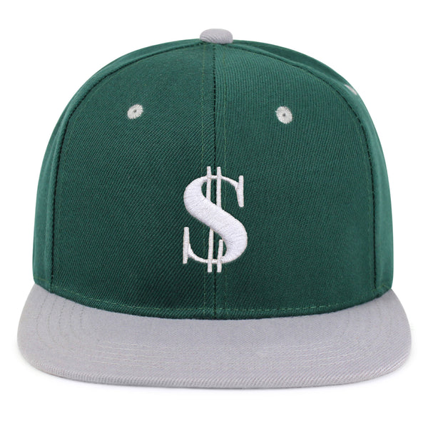 Dollar Sign Snapback Hat Embroidered Hip-Hop Baseball Cap Money Cash