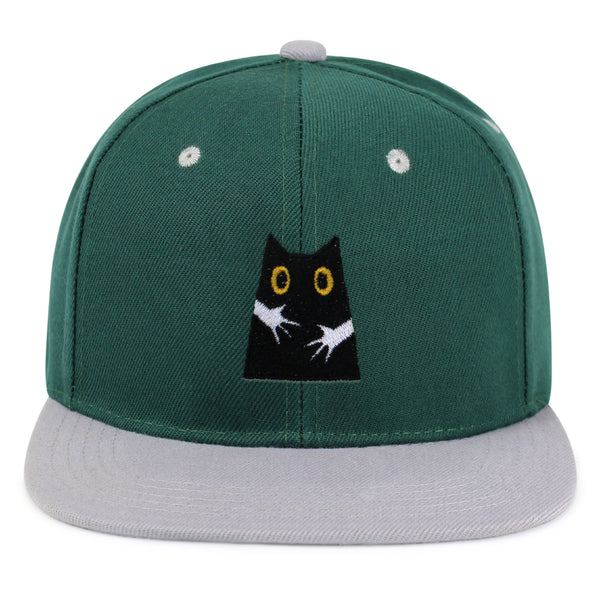 Hugs Snapback Hat Embroidered Hip-Hop Baseball Cap Black Cat Mom