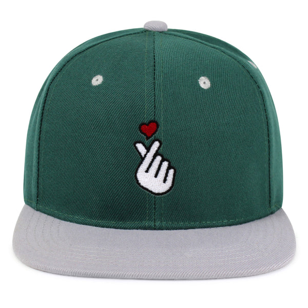 Korean Heart Finger Snapback Hat Embroidered Hip-Hop Baseball Cap Korea Sign