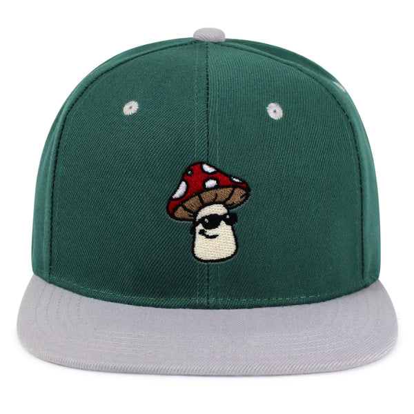 Mushroom with Sunglasses Snapback Hat Embroidered Hip-Hop Baseball Cap Cool Funny