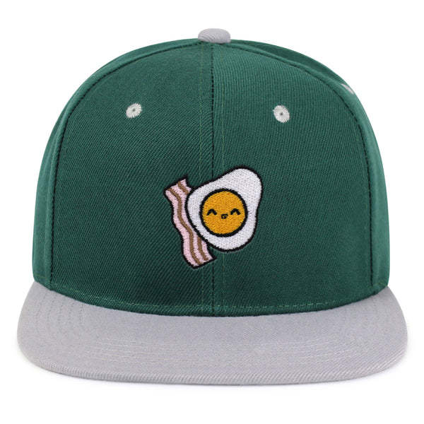 Egg and Bacon Snapback Hat Embroidered Hip-Hop Baseball Cap Breakfast