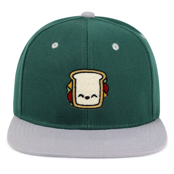 Sandwich Snapback Hat Embroidered Hip-Hop Baseball Cap Toast Foodie