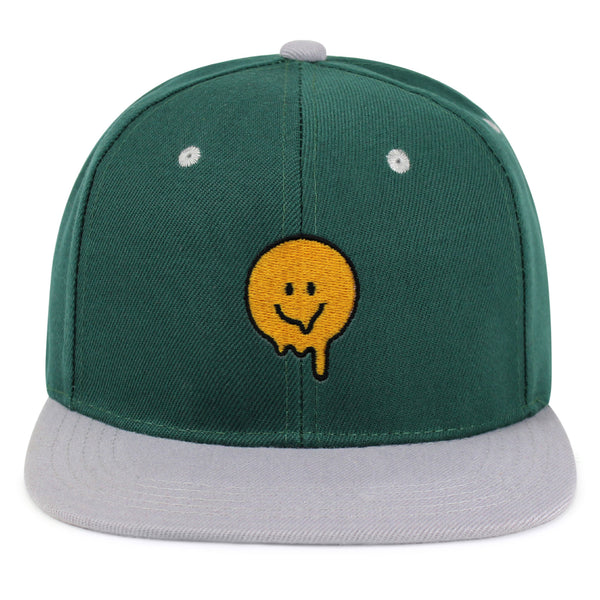 Melted Smile Snapback Hat Embroidered Hip-Hop Baseball Cap Sad Face