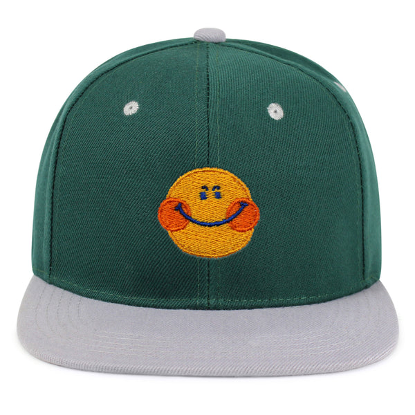 Smile Snapback Hat Embroidered Hip-Hop Baseball Cap Emoji Smiling Face