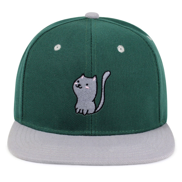 Meow Snapback Hat Embroidered Hip-Hop Baseball Cap Cat Kitty