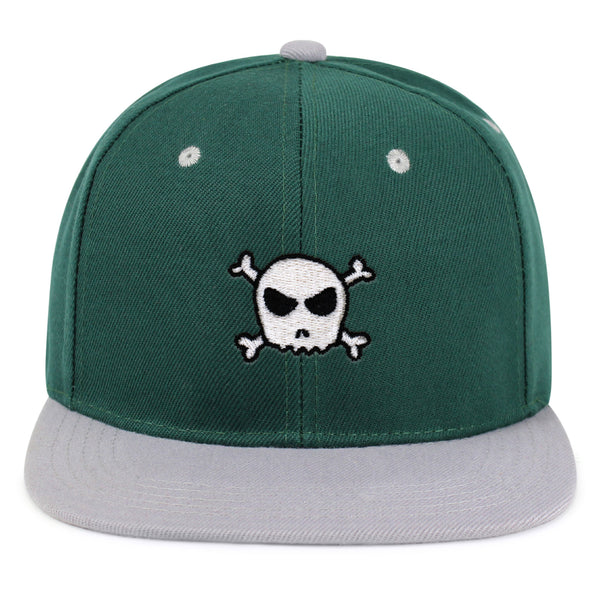 Skull Snapback Hat Embroidered Hip-Hop Baseball Cap Scary Bone