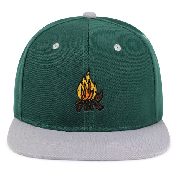 Camp Fire Snapback Hat Embroidered Hip-Hop Baseball Cap Wood Pit