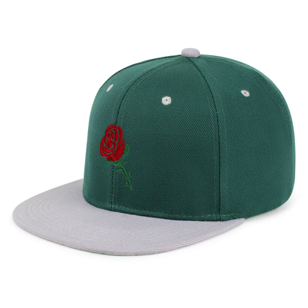 Rose Snapback Hat Embroidered Hip-Hop Baseball Cap Flower Floral Love