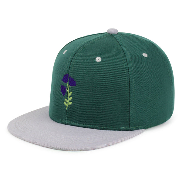 Purple flower Snapback Hat Embroidered Hip-Hop Baseball Cap Purple Floral