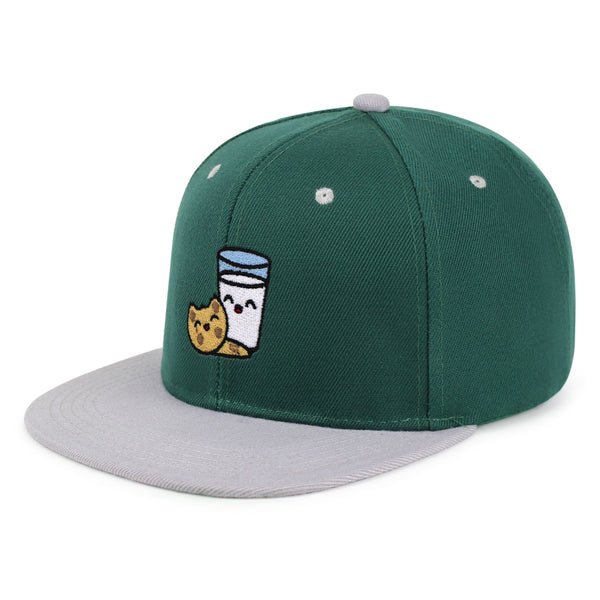 Milk and Cookie Snapback Hat Embroidered Hip-Hop Baseball Cap Snack