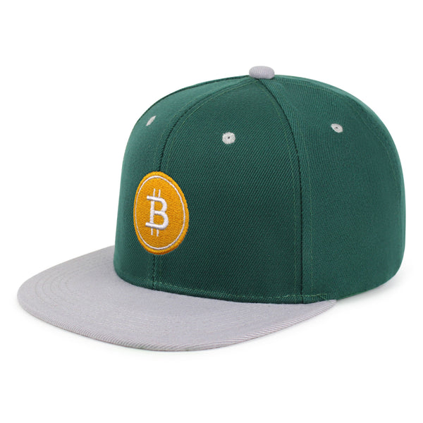 Bitcoin Snapback Hat Embroidered Hip-Hop Baseball Cap Cryptocurrency Investing