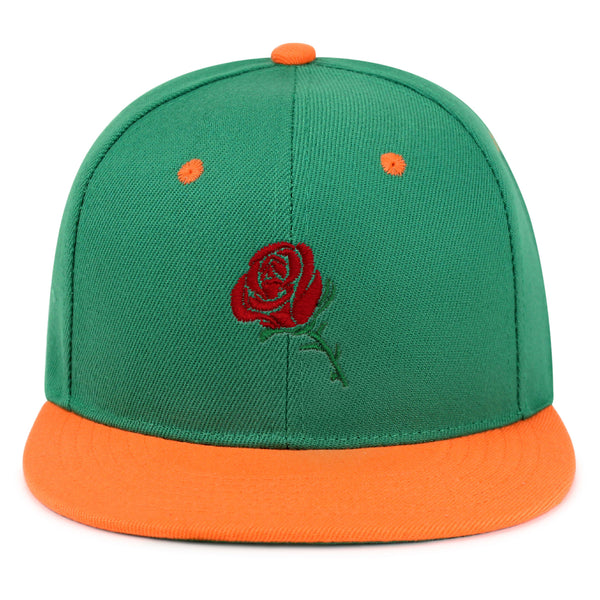 Rose Snapback Hat Embroidered Hip-Hop Baseball Cap Flower Floral Love