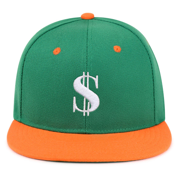 Dollar Sign Snapback Hat Embroidered Hip-Hop Baseball Cap Money Cash