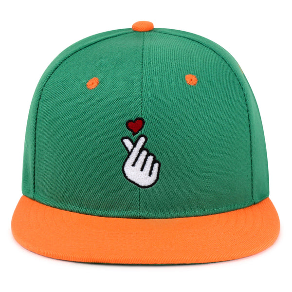 Korean Heart Finger Snapback Hat Embroidered Hip-Hop Baseball Cap Korea Sign