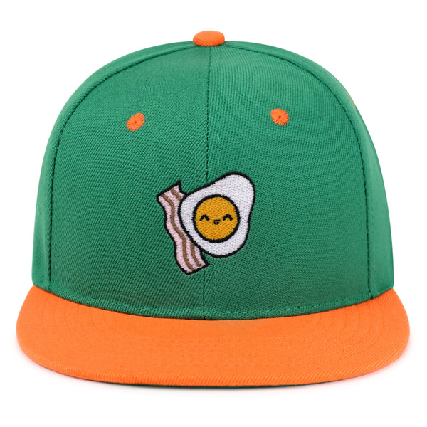 Egg and Bacon Snapback Hat Embroidered Hip-Hop Baseball Cap Breakfast