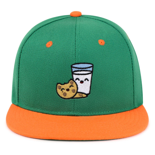 Milk and Cookie Snapback Hat Embroidered Hip-Hop Baseball Cap Snack