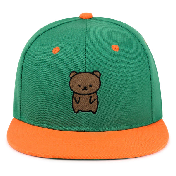 Bear Snapback Hat Embroidered Hip-Hop Baseball Cap Teddy Bear Brown