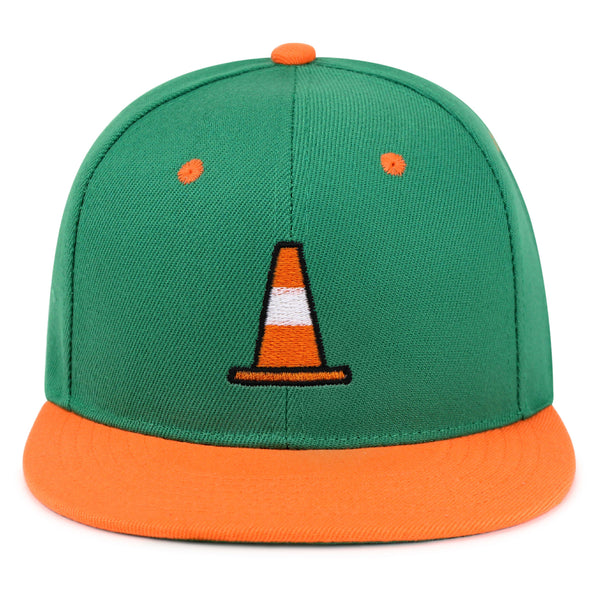 Safety Cone Snapback Hat Embroidered Hip-Hop Baseball Cap Construction