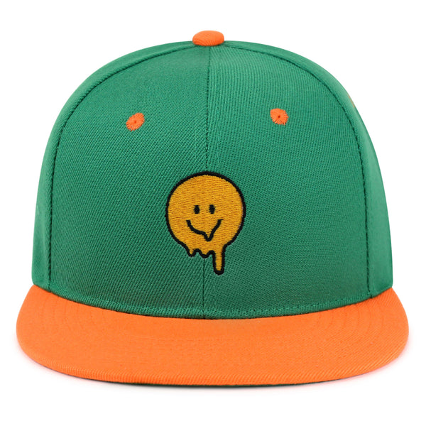 Melted Smile Snapback Hat Embroidered Hip-Hop Baseball Cap Sad Face