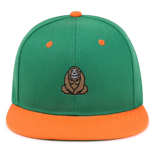 Orangutan Snapback Hat Embroidered Hip-Hop Baseball Cap Sumatran Monkey