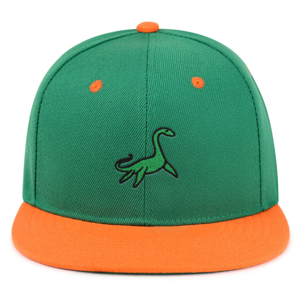 Elasmosaurus Dinosaur  Snapback Hat Embroidered Hip-Hop Baseball Cap Green