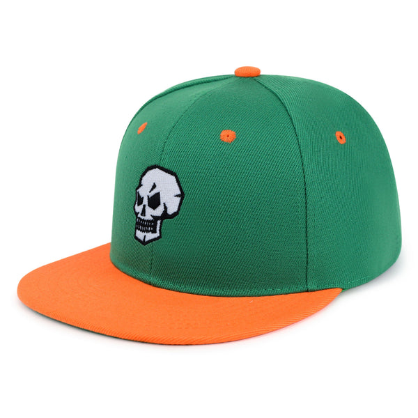 Skull Side View Snapback Hat Embroidered Hip-Hop Baseball Cap Grunge