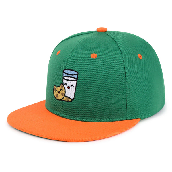 Milk and Cookie Snapback Hat Embroidered Hip-Hop Baseball Cap Snack