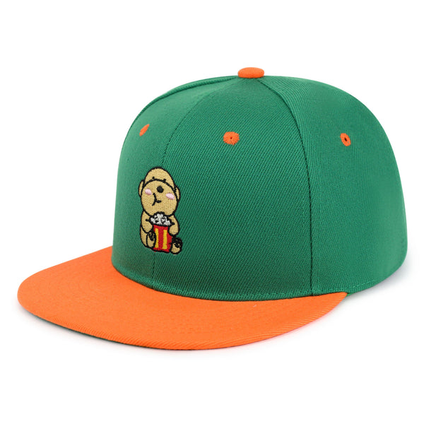 Popcorn Dog Snapback Hat Embroidered Hip-Hop Baseball Cap Puppy Poodle