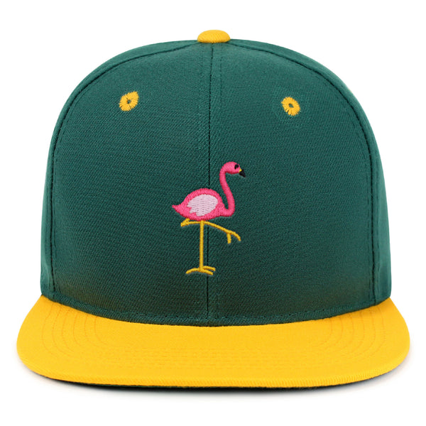 Flamingo Snapback Hat Embroidered Hip-Hop Baseball Cap Bird Pink