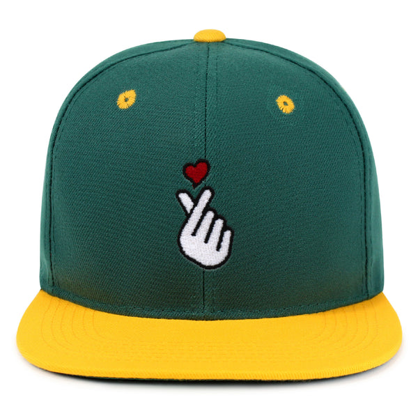 Korean Heart Finger Snapback Hat Embroidered Hip-Hop Baseball Cap Korea Sign