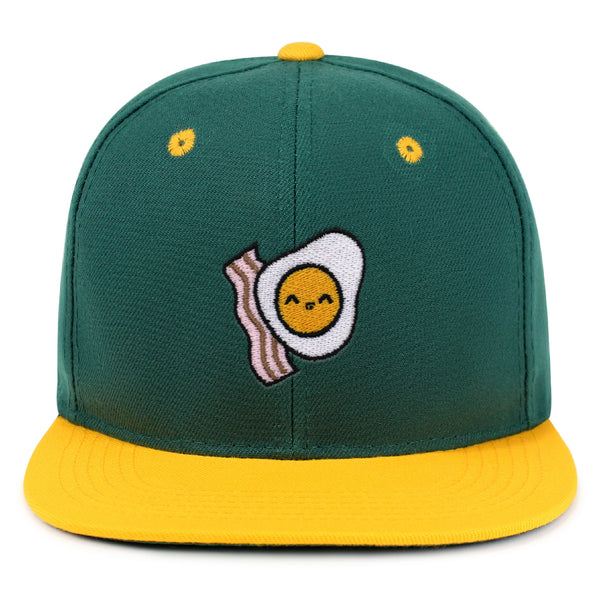 Egg and Bacon Snapback Hat Embroidered Hip-Hop Baseball Cap Breakfast