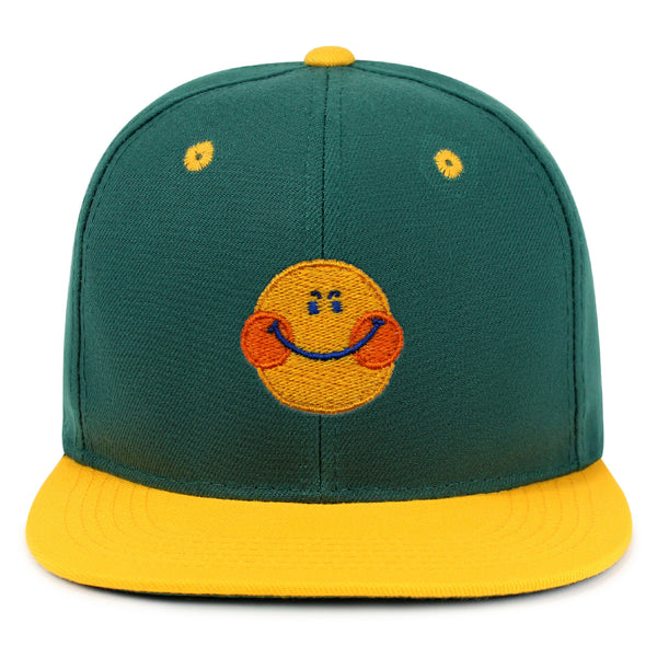 Smile Snapback Hat Embroidered Hip-Hop Baseball Cap Emoji Smiling Face