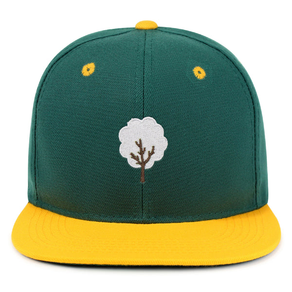 Snowy Tree Snapback Hat Embroidered Hip-Hop Baseball Cap Winter