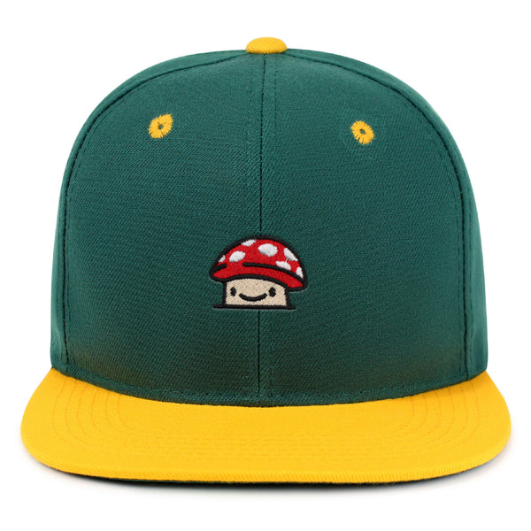 Mushroom  Snapback Hat Embroidered Hip-Hop Baseball Cap Red