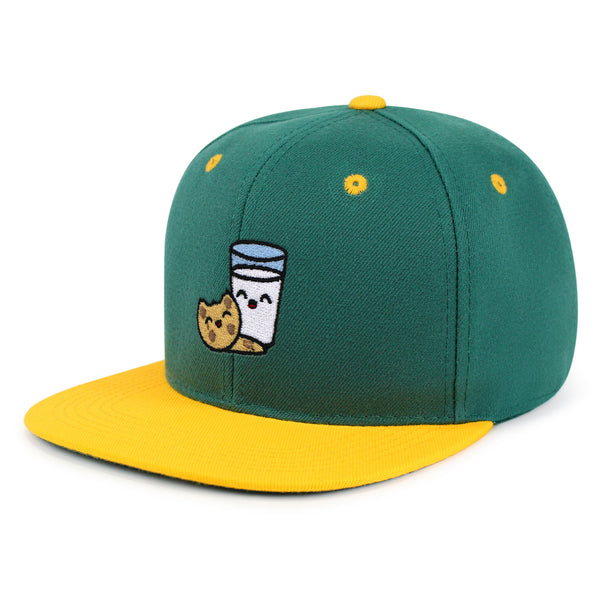 Milk and Cookie Snapback Hat Embroidered Hip-Hop Baseball Cap Snack