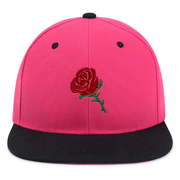 Rose Snapback Hat Embroidered Hip-Hop Baseball Cap Flower Floral Love