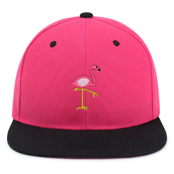 Flamingo Snapback Hat Embroidered Hip-Hop Baseball Cap Bird Pink