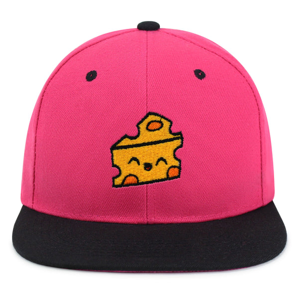 Cheese Snapback Hat Embroidered Hip-Hop Baseball Cap Foodie Cheesy Wine