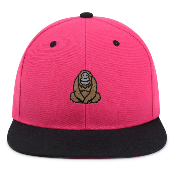 Orangutan Snapback Hat Embroidered Hip-Hop Baseball Cap Sumatran Monkey