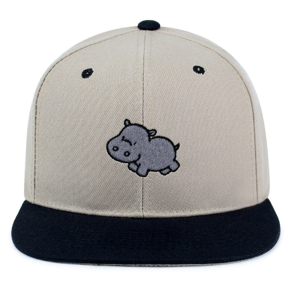 Cute Hippo Snapback Hat Embroidered Hip-Hop Baseball Cap Hippopotamus Zoo