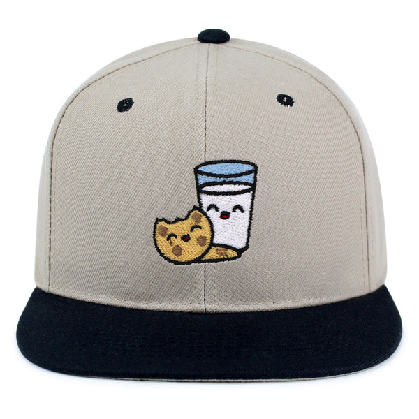 Milk and Cookie Snapback Hat Embroidered Hip-Hop Baseball Cap Snack